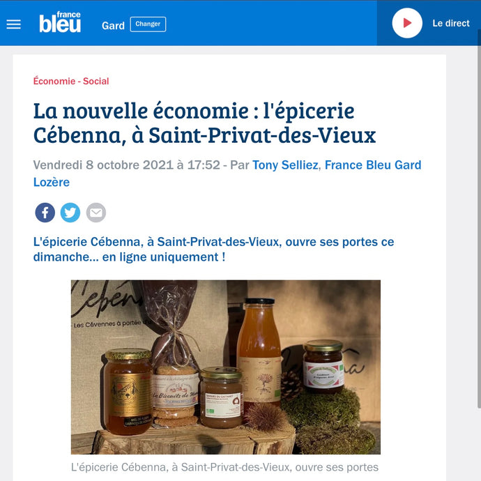 Interview France Bleu - Cebenna dans La nouvelle économie